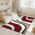 thumbnail image 7 of Modern 5D Shaggy Abstract Geometric Rug for Living Room Bedroom Design 6417 (8x10 (7'8"x10'8"),Red), 7 of 7