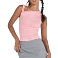 thumbnail image 1 of Faithtur Women's Slim Tank Tops One Shoulder Off Sleeveless Ruched Tight Fitted Asymmetrical Neck Solid Color Crop Tee Vest Tops, 1 of 9