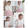 thumbnail image 4 of FEOYA Girls Shrug Sweater Toddler Knit Cardigan Baby Kids Bolero Knitwear Long Sleeve Button Closure Jacket Spring Coat Cover Tops for 2-3 Years, 4 of 7
