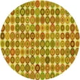 thumbnail image 1 of Ahgly Company Indoor Round Patterned Golden Brown Yellow Area Rugs, 5' Round, 1 of 6