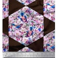 thumbnail image 1 of Soimoi Rayon Crepe Fabric Leaves,Bird & Floral Patchwork Print Sewing Fabric Yard 46 Inch Wide, 1 of 1