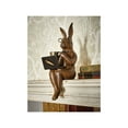 thumbnail image 2 of Ebros Large 14" Tall Aluminum Metal Whimsical Rabbit with Carrot Laptop On Coffee Break Garden Ledge Shelf Table Edge Sitter, 2 of 2