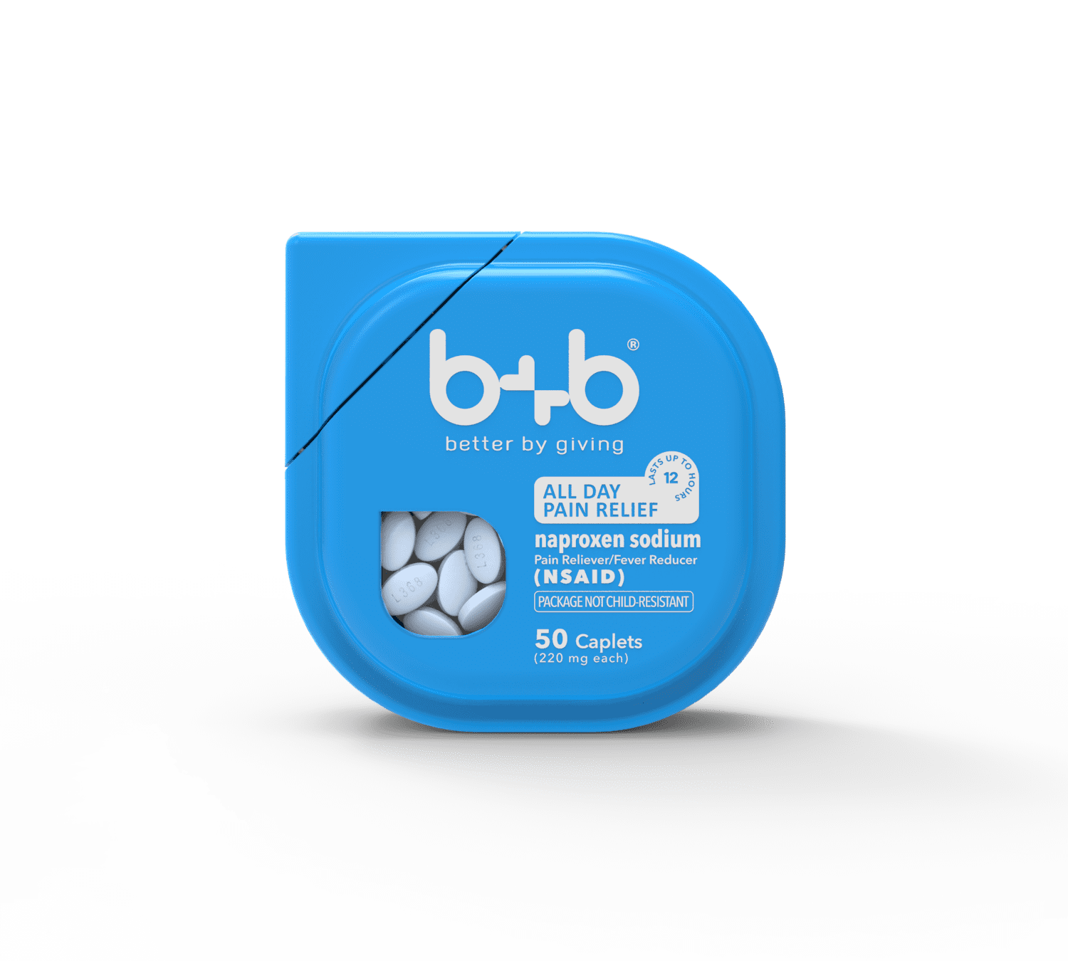 b+b Naproxen Sodium Caplets ALL DAY PAIN RELIEF lasts up to 12 hours