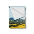 thumbnail image 2 of Idaho Soft Flannel Fleece Throw Blanket, Flower Fields Prairie Natural Landscape Photo in United States, Cozy Plush for Indoor and Outdoor Use, 50" x 70", Earth Yellow Baby Blue, by Ambesonne, 2 of 5