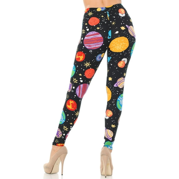 Buttery Smooth Planets in Space Leggings - Plus Size - 1XL 2XL 3XL