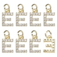 thumbnail image 1 of Uxcell 8 Pack 0.1" Encanto de letra E de strass completo para pulseras/brazaletes de bricolaje Oro, 1 of 6