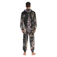 thumbnail image 4 of FORMRS Onesies Pajama for Adults Unisex Hoodie Winter Jumpsuit One Piece Sleepwear, Sizes S-2XL, Dark Flowers Pattern, 4 of 7
