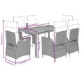 thumbnail image 4 of vidaXL 7 Piece Garden Dining Set with Cushions Black Poly Rattan, 4 of 6