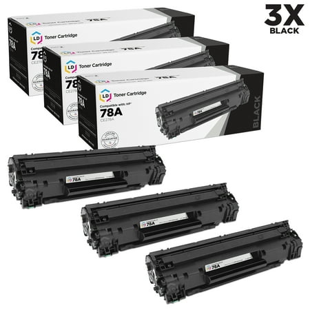 LD Compatible Replacement for HP 78A CE278A Black Toner Cartridge 3-Pack for HP LaserJet M1536dnf, M1537dnf, M1538dnf, M1539dnf, P1566, P1606dn, HP LaserJet Pro M1536dnf, M1537dnf, M1538dnf,