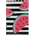 thumbnail image 4 of Coolnut Watermelon Black White Stripe Thermal Insulated Blackout Grommet Window Curtain Panels 84x55 inch Room Darkening Curtain Set 2 Panels for Living Room Bedroom, 4 of 6