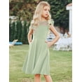 thumbnail image 4 of Arshiner Girls Dress Summer Ruffle Sleeve Mesh A Line Casual Party Dresses with Pockets, 4 of 6