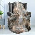 thumbnail image 4 of Marble Print Soft Flannel Fleece Blanket, Retro Style Paintbrush Colors in Marbling Texture Watercolor Artwork, Cozy Plush for Indoor and Outdoor Use, 50" x 70", Sand Brown Pale Grey, by Ambesonne, 4 of 5
