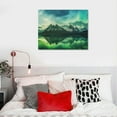 thumbnail image 5 of Acheng  Canvas Wall Art for Living Room Green Northern Lights Wall Art Canvas Prints Aurora Borealis Poster Landscape Painting Wall Art Framed Ready to Hang ( Northern Lights Picture) pattern2, 5 of 6