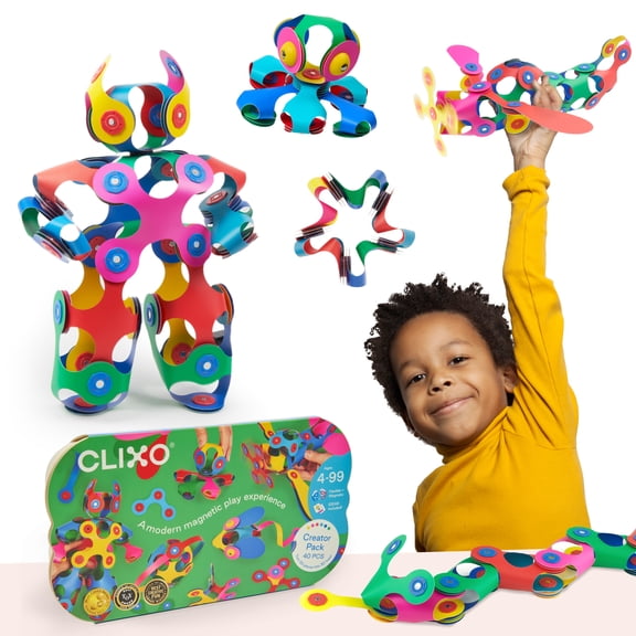 Clixo Creator Pack Magnetic Building Set, 40 Pieces