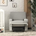 thumbnail image 4 of Baby Relax Rylan 4-in-1 Swivel Glider Rocker Recliner Chair, Gray Velvet, 4 of 23