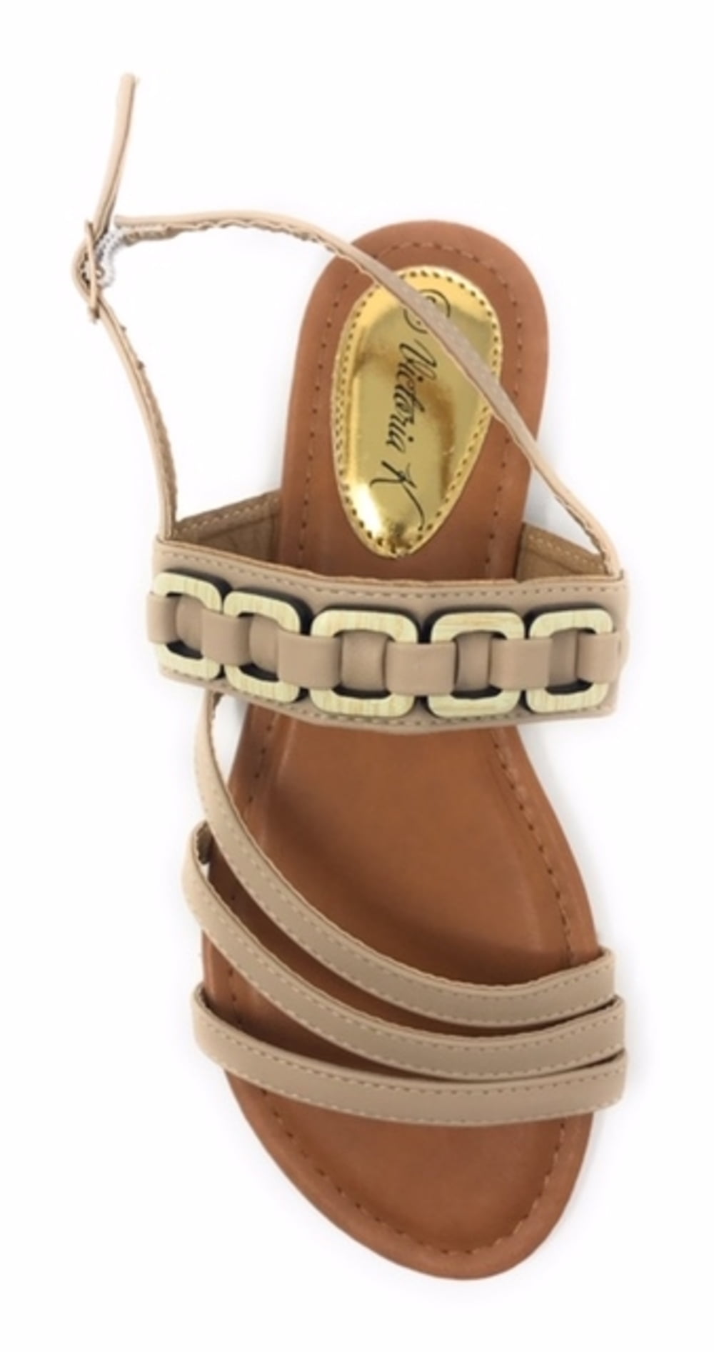 Victoria K Women's Front Straps And Link Chain Sandals