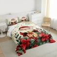 thumbnail image 4 of Homewish Retro Santa Claus Bedding Comforter Set,Red Xmas Berry Twin Comforter Sets,Green Christmas Flower Bedding Set For Girl Boy,Breathable Home Decor Reversible,2 Pieces, 4 of 9