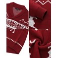 thumbnail image 5 of Yesfashion Men's Christmas Sweaters Holiday Reindeer Snowflakes V Neck Jumpers, 5 of 9