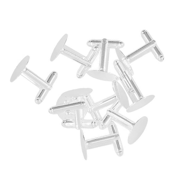 10 Espacios Gemelos de Color Plateado, 15 Mm, Base de Ajuste, Gemelos para Gemelos, Hallazgos de Bricolaje BLESIY Gemelos espacios en blanco