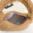 thumbnail image 3 of Bolso De Hombro Bolso de viaje de lana de cordero, pequeño de invierno suave para mujer, cremallera cálida informal para el trabajo, 3 of 7