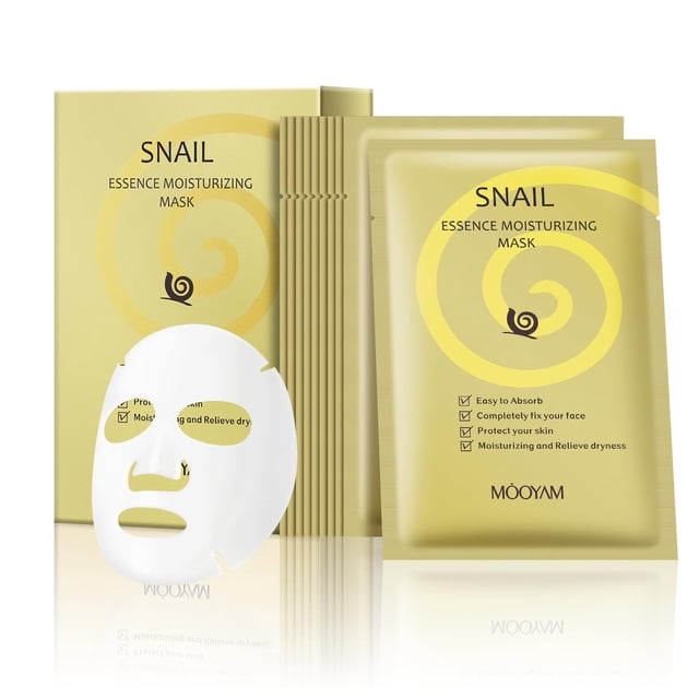 Máscaras faciales GUOYAOLIFU con forma de caracol hidratante, 25 ml, para mujer, 10 unidades