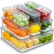 thumbnail image 1 of Organizador de nevera KUMD, paquete de 10 unidades con tapas, PET transparente sin BPA, 1 of 9