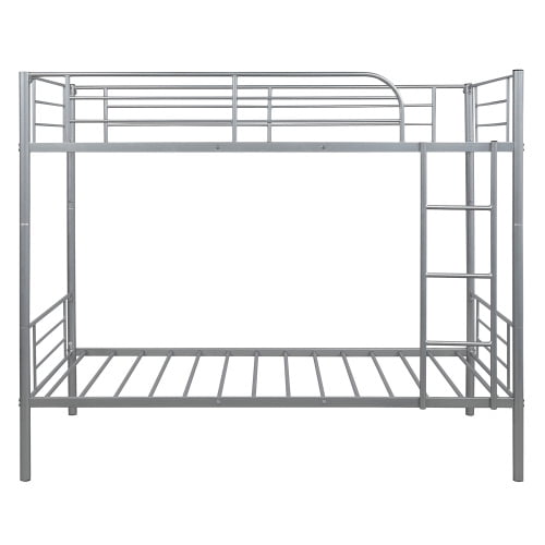 Euroco Twin Metal Loft Bed With Study Desk And X Shaped Frame Browm Walmart Com