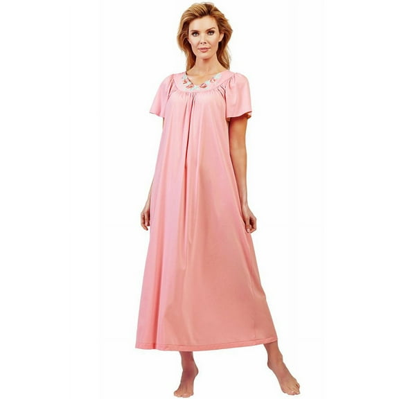 Women's Shadowline 32280X Plus Petals 53 Inch Gown (Pink 2X)