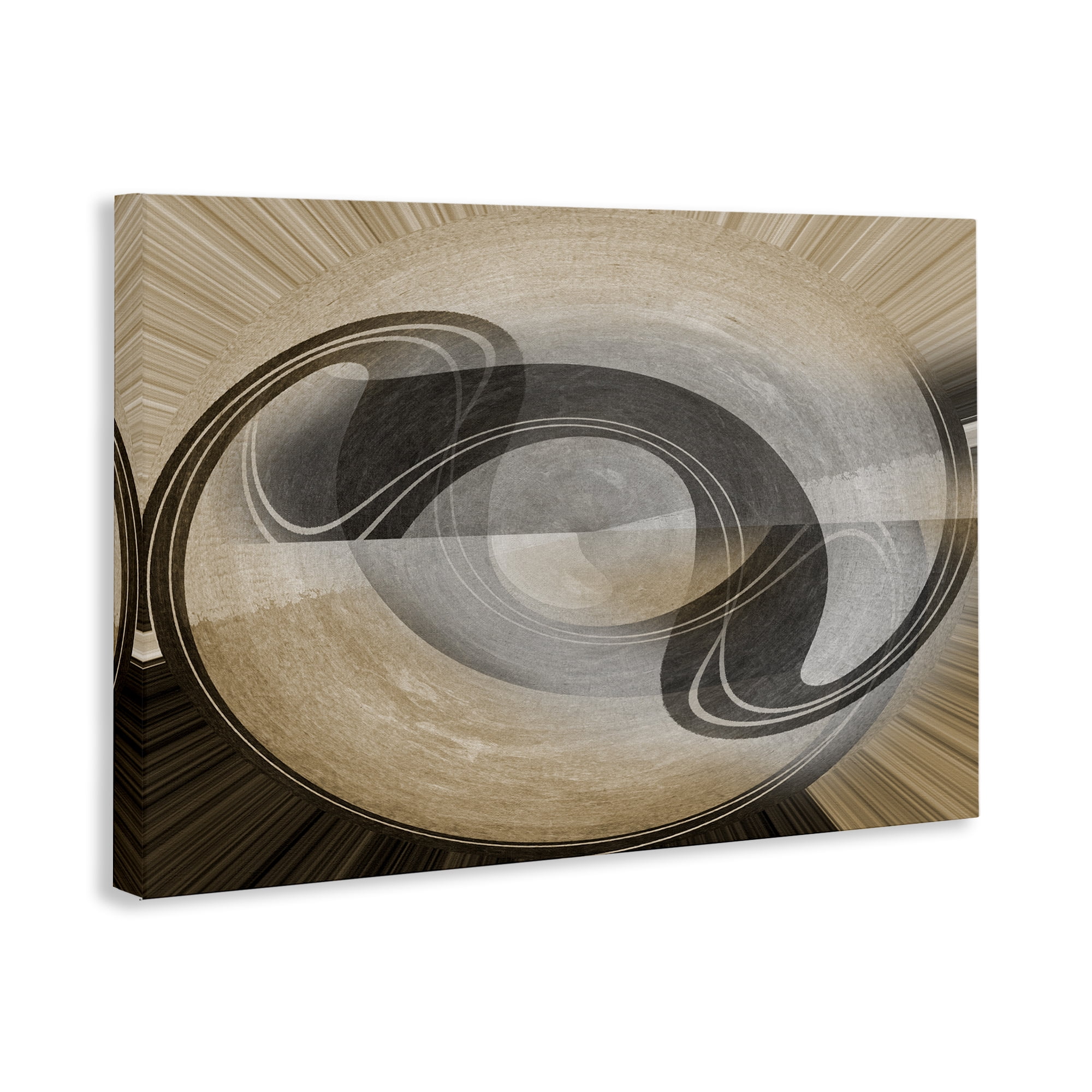 Stupell Industries Curved Swoop Shape Abstract Painting Wrapped Canvas Art Print Wall Art, 30 x 20