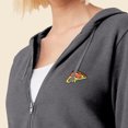 thumbnail image 5 of Dalix Pizza Embroidered Fleece Zip Washed Hoodie Cold Fall Winter Women in Shadow XS X-Small, 5 of 5