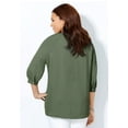 thumbnail image 2 of Catherines Women's Plus Size Petite Light And Airy Y-Neck Blouse, 2 of 3