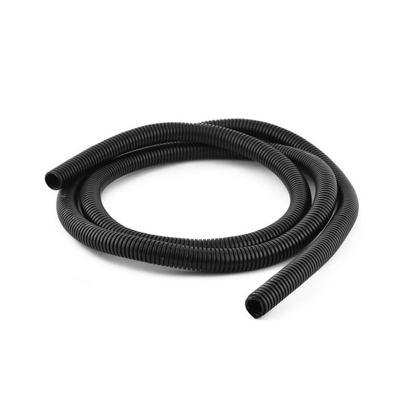Unique Bargains Black Plastic 18mm Outer Dia Flexible Corrugated Conduit Hose Tubing 1.85M Long