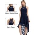 thumbnail image 2 of Vestido Dressystar Halter de encaje para cóctel, boda, azul marino, mujer, 2 of 7