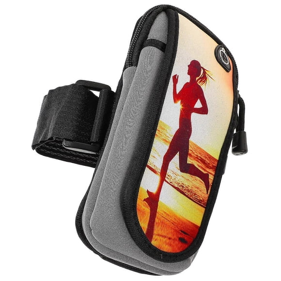 Sport Wristband With Pocket Portable Electronic Device Armband Jogging Running Cycling Hiking 6 Inch Water-Resistant 1Pack