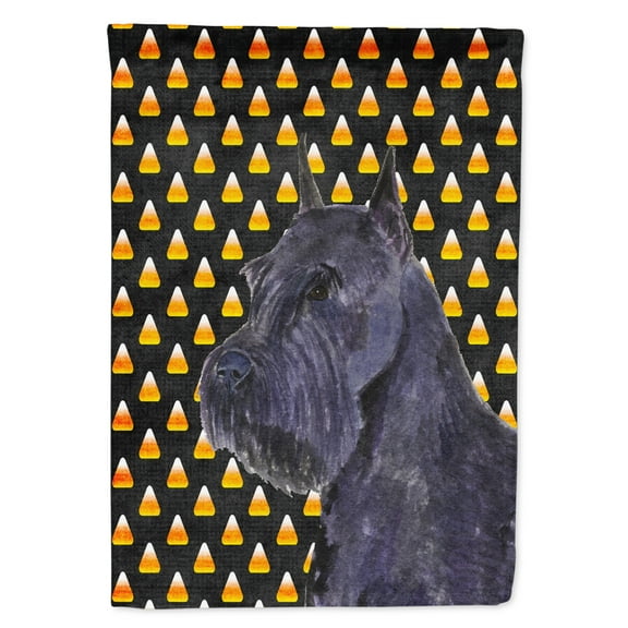 Carolines Treasures SS4316-FLAG-PARENT Schnauzer Giant Candy Corn Halloween Portrait Flag  multicolor