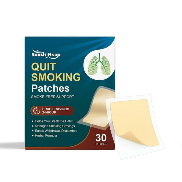 SOUTH MOON 30PCS Quit Smoking Patches Stop Smoking Aids Patches Smoke-Free Support, 24-Hour Curb Cra