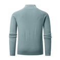 thumbnail image 4 of DHFJKG Men's Quarter Zip Knit Ribbed Sweaters Slim Fit Solid Color Stand Collar Raglan Sleeve Pullover Autumn Winter Casual Jumper Tops, 4 of 4