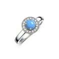thumbnail image 4 of RYLOS Rings for Women Sterling Silver Halo Birthstone Ring with Round 4MM Gemstone &  Diamonds December Turquoise Jewelry Size 5, 4 of 8