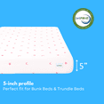 thumbnail image 3 of Brookshire Rest 5 Inch Twin Mattress for Bunk Beds Pink, Trundle Mattress with Zipper Cover, 3 of 5