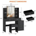 thumbnail image 2 of CazToi LED Vanity Desk Makeup Table with Drawers Mirror Stool & Charging Station, 2 of 8