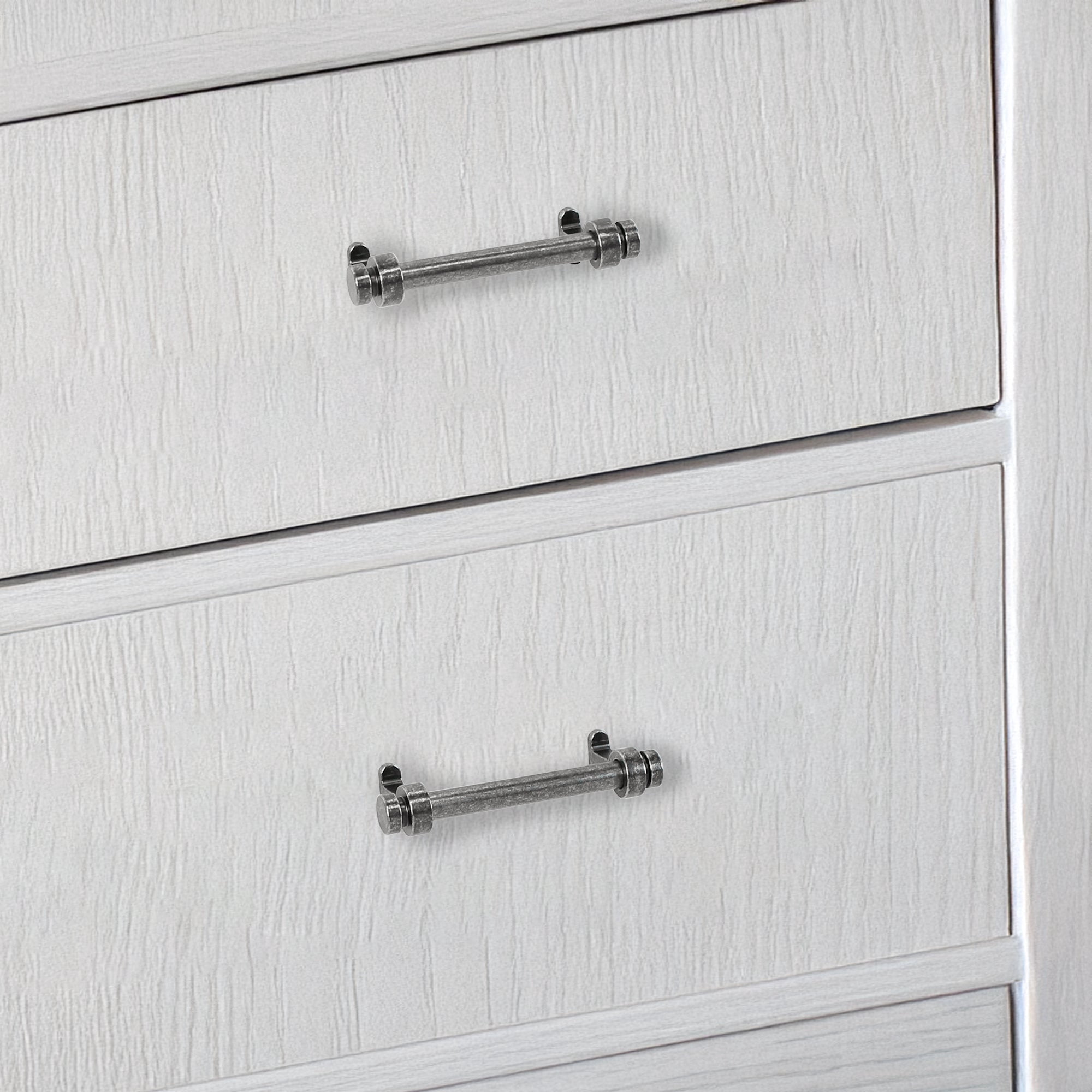 Lumi Home Furnishings Drawer Pull Vintage 3" Antique Nickel 2-Pack