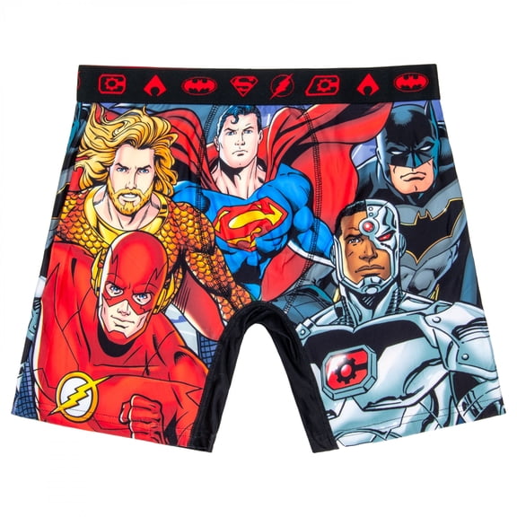 Justice League Mob Scene Boxer Briefs-Small