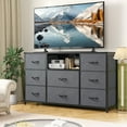 thumbnail image 5 of EnHomee Dressers for Bedroom TV Stand with 8 Drawers and Outlet Wide Dresser & Chests of Drawers Fabric Dressers for Living Room,Gray, 5 of 8