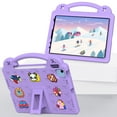 thumbnail image 4 of Allytechgroup iPad Air 13 Inch M2 2024 Kids Case, DIY Figures Lightweight EVA Rubber Handle Stand Shockproof Children Friendly Bumper Case Cover for Apple iPad Air 13" 2024 M2, Purple, 4 of 8