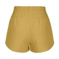 thumbnail image 6 of Bloomae Women's Quick-Dry Running Shorts Elastic High Waisted Workout Active Shorts Side Slit Bottoms Sport Athletic Shorts Yellow M, 6 of 8