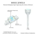 thumbnail image 5 of Rosec Jewels Engagement Ring - Cushion Cut Ethiopian Opal Solitaire Ring with Moissanite (2.75 CT), 18K White Gold, US 8.00, 5 of 9