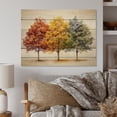 thumbnail image 2 of Designart "Seasonal Tapestry Orange Yellow Maple Tree I" Floral Print on Natural Pine Wood, 2 of 5