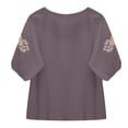 thumbnail image 6 of TRUBKH Mexican Shirts for Women Beach Vacation Tunics V Ncek Gauze Peasant Tunic Blouse Boho Tops Floral Embroidered Boho Tops for Women Boho Peasant Shirts Breathable Embroidered Purple L, 6 of 9