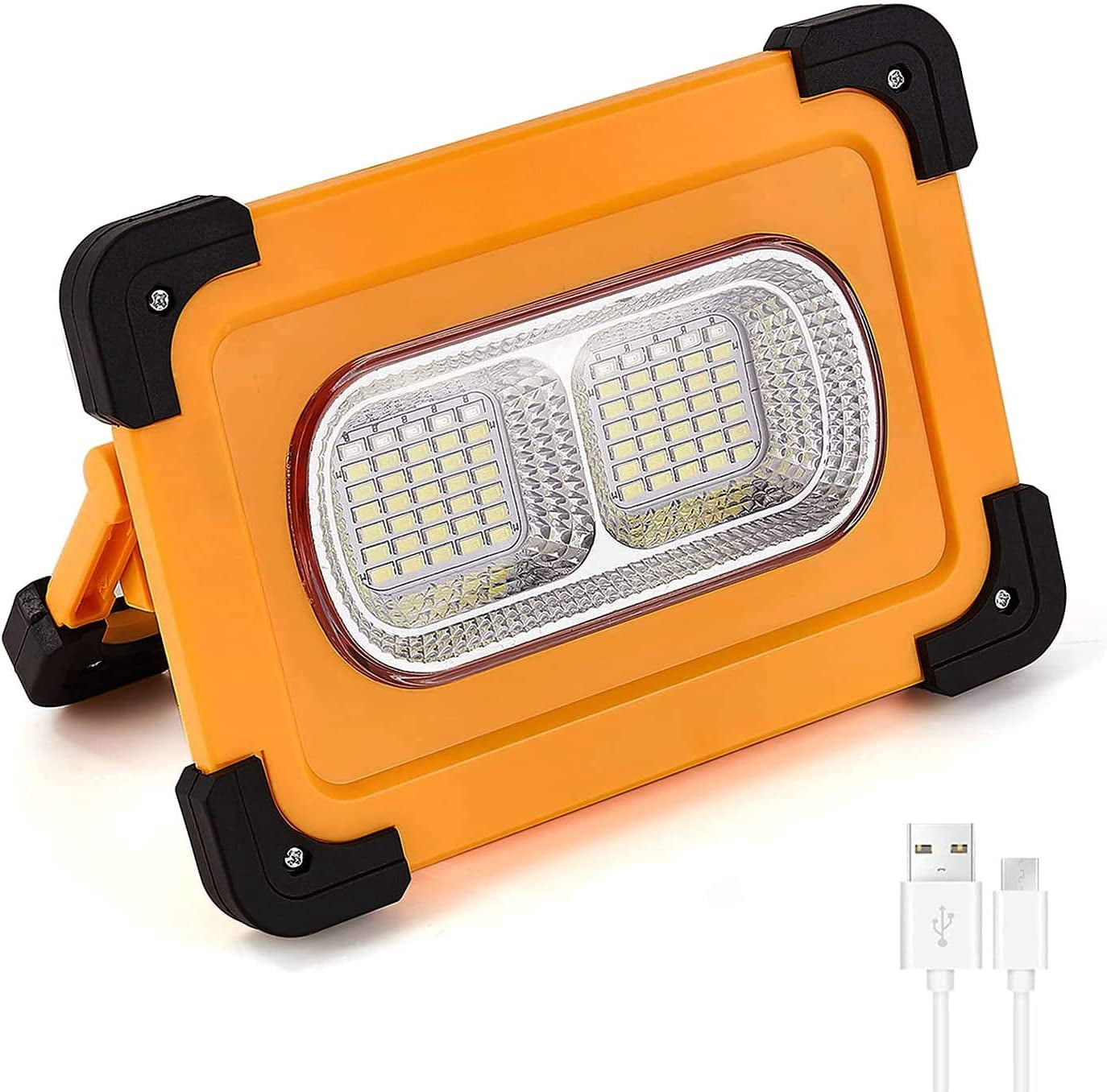 LED Work Light Solar USB Rechargeable 80W 4800LM Portable Waterproof 70LED Flood Light for Outdoor Camping Car Repairing Job Site & Emergency SOS (80watts)