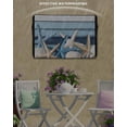 thumbnail image 6 of Outdoor TV Cover 70 to 75 Inch Weatherproof, Vintage Coastal Waterproof TV Screen Protector for Outside Decor with Zipper and Pocket 68"L x 42"H , Wood Texture Starfish Shell Aqua Blue Ivory, 6 of 7
